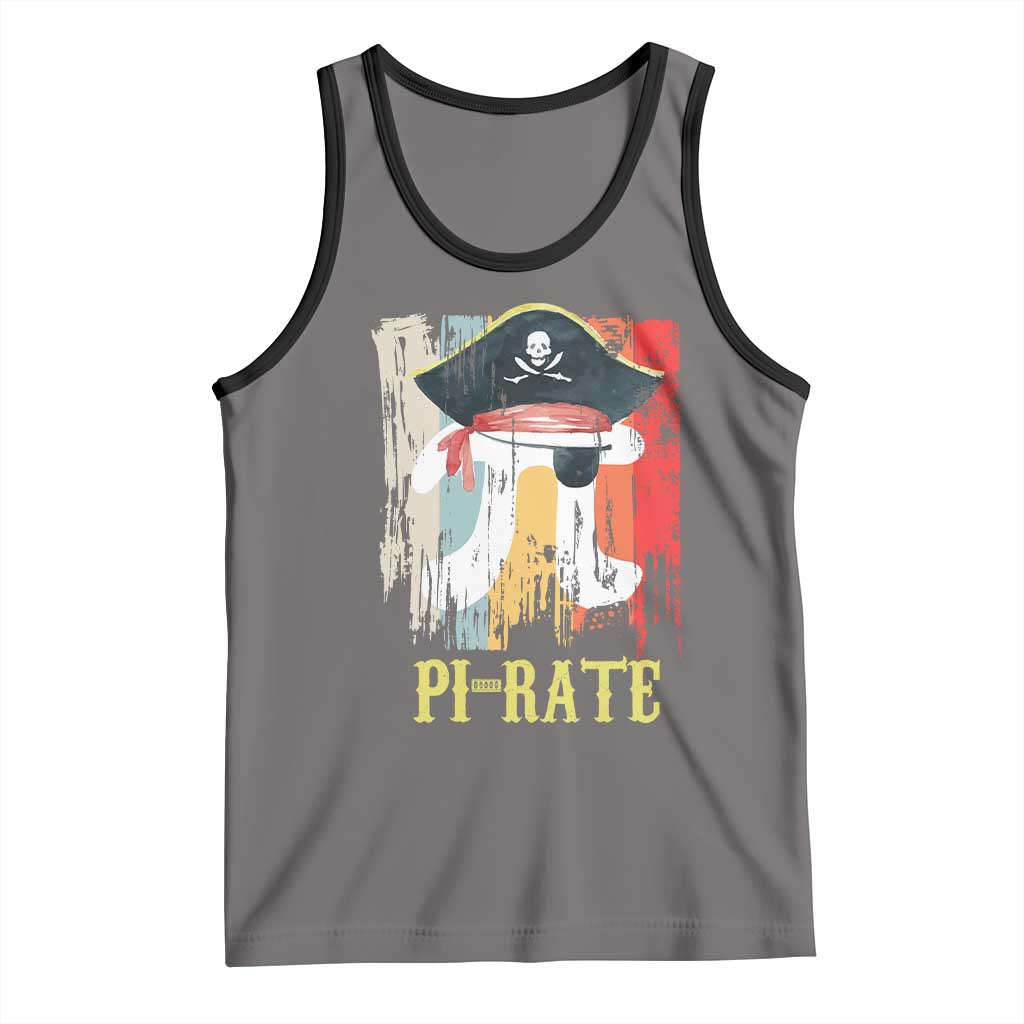 Funny Pi-rate Tank Top Pi Day Math Geek Pirate Lover TS02 Deep Heather Black Print Your Wear