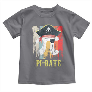 Funny Pi-rate Toddler T Shirt Pi Day Math Geek Pirate Lover TS02 Charcoal Print Your Wear