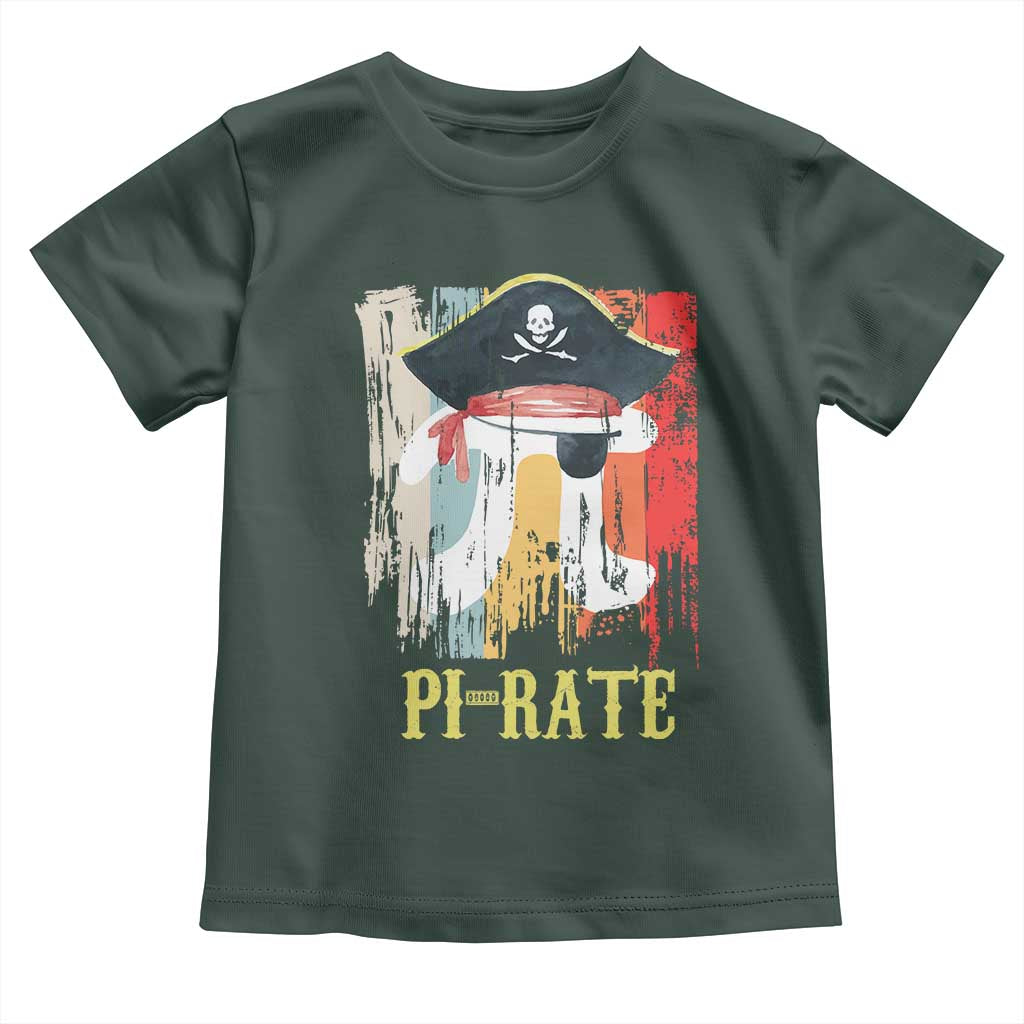 Funny Pi-rate Toddler T Shirt Pi Day Math Geek Pirate Lover TS02 Dark Forest Green Print Your Wear