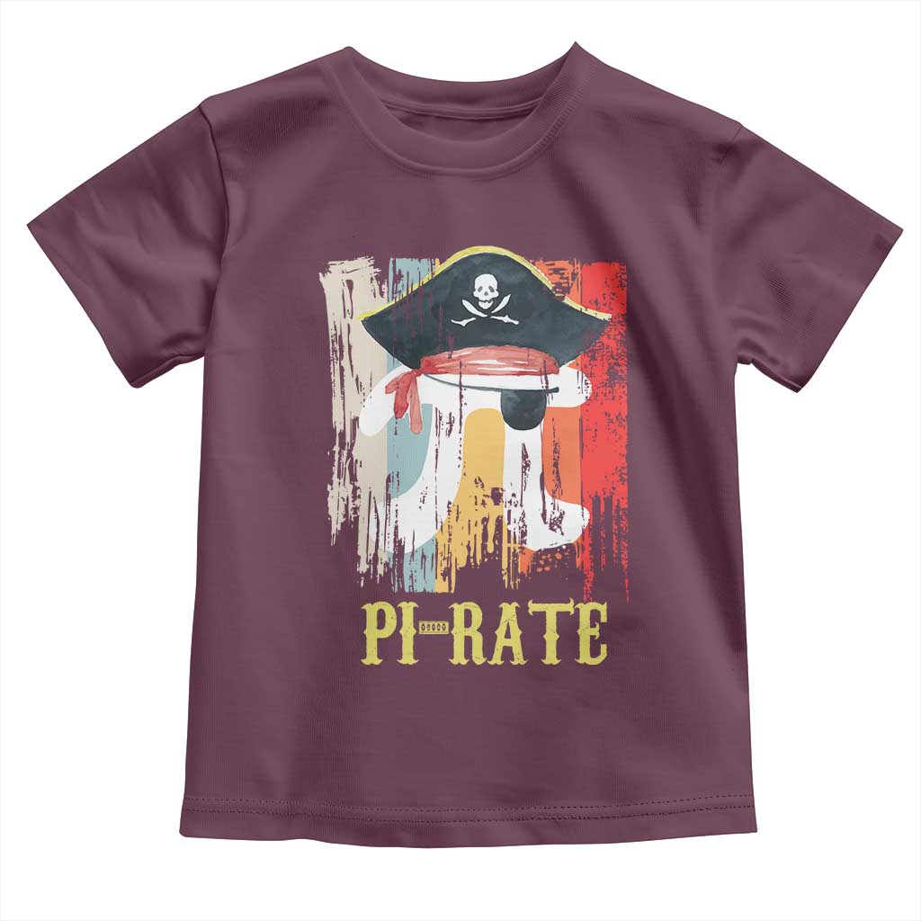 Funny Pi-rate Toddler T Shirt Pi Day Math Geek Pirate Lover TS02 Maroon Print Your Wear