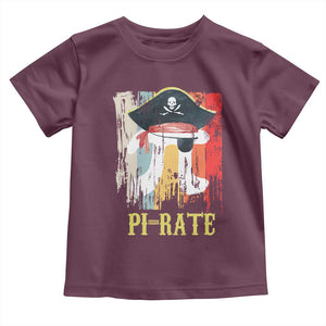 Funny Pi-rate Toddler T Shirt Pi Day Math Geek Pirate Lover TS02 Maroon Print Your Wear