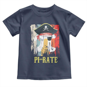 Funny Pi-rate Toddler T Shirt Pi Day Math Geek Pirate Lover TS02 Navy Print Your Wear