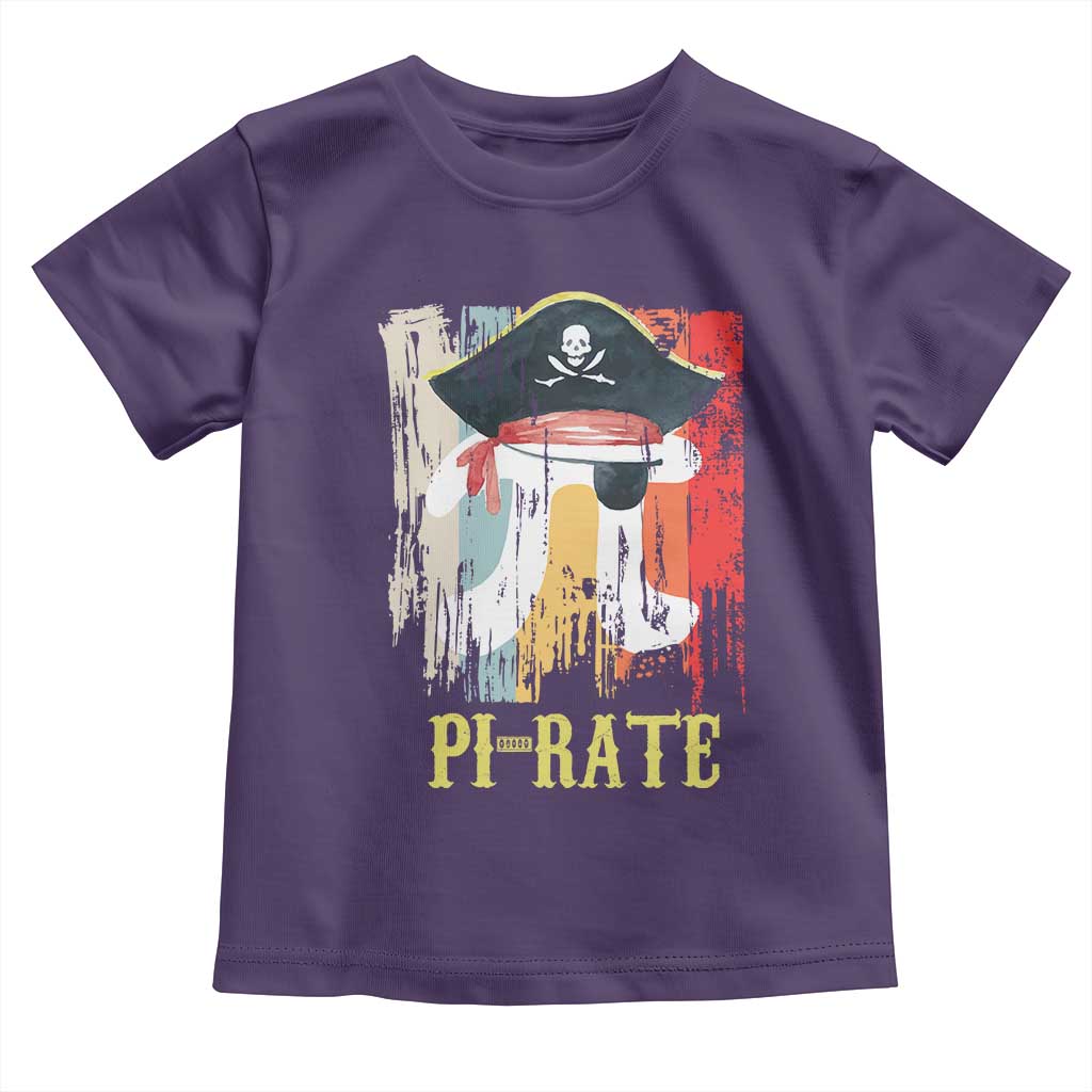 Funny Pi-rate Toddler T Shirt Pi Day Math Geek Pirate Lover TS02 Purple Print Your Wear