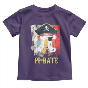 Funny Pi-rate Toddler T Shirt Pi Day Math Geek Pirate Lover TS02 Purple Print Your Wear