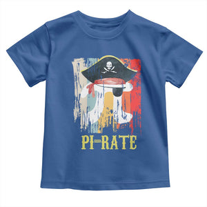 Funny Pi-rate Toddler T Shirt Pi Day Math Geek Pirate Lover TS02 Royal Blue Print Your Wear