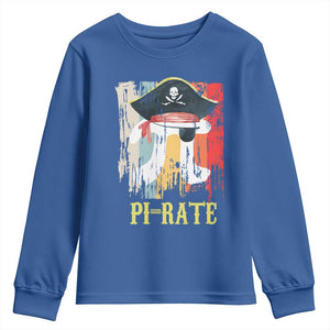 Funny Pi-rate Youth Sweatshirt Pi Day Math Geek Pirate Lover TS02 Royal Blue Print Your Wear