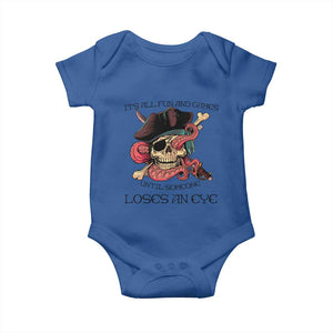 Funny Pirate Baby Onesie All Fun And Games Until Someone Loses an Eye TS02 Royal Blue Print Your Wear