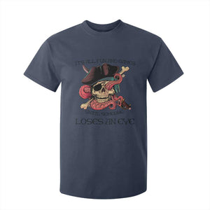 Funny Pirate T Shirt For Kid All Fun And Games Until Someone Loses an Eye TS02 Navy Print Your Wear
