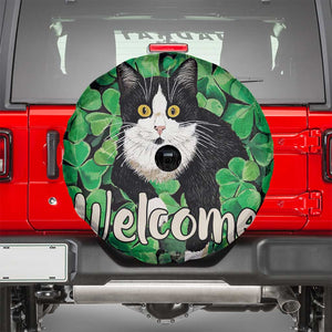 Happy St. Patrick's Day Cat Spare Tire Cover Welcome Funny Catrick Green Lucky Shamrocks TS02 Irish Green Print Your Wear