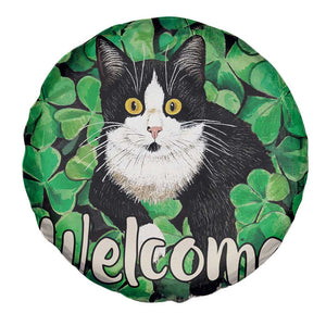 Happy St. Patrick's Day Cat Spare Tire Cover Welcome Funny Catrick Green Lucky Shamrocks TS02 Print Your Wear