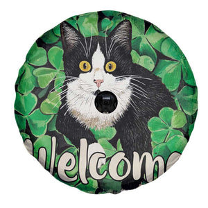 Happy St. Patrick's Day Cat Spare Tire Cover Welcome Funny Catrick Green Lucky Shamrocks TS02 Print Your Wear
