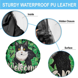 Happy St. Patrick's Day Cat Spare Tire Cover Welcome Funny Catrick Green Lucky Shamrocks TS02 Print Your Wear