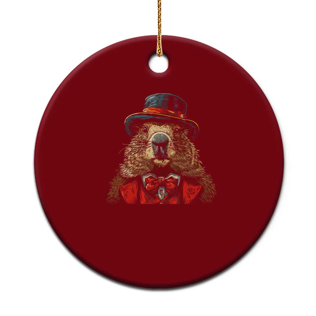 Cute Groundhog Ceramic Ornament Woodchuck Day Animal Lover TS02 1pc Red Print Your Wear