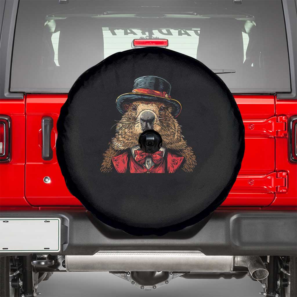 Cute Groundhog Spare Tire Cover Woodchuck Day Animal Lover TS02 Black Print Your Wear