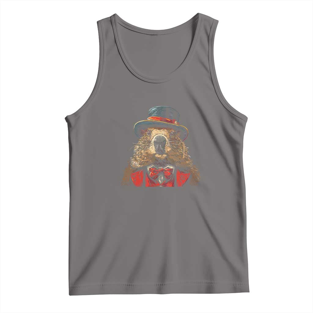 Cute Groundhog Tank Top Woodchuck Day Animal Lover TS02 Deep Heather Print Your Wear