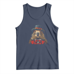 Cute Groundhog Tank Top Woodchuck Day Animal Lover TS02 Navy Print Your Wear