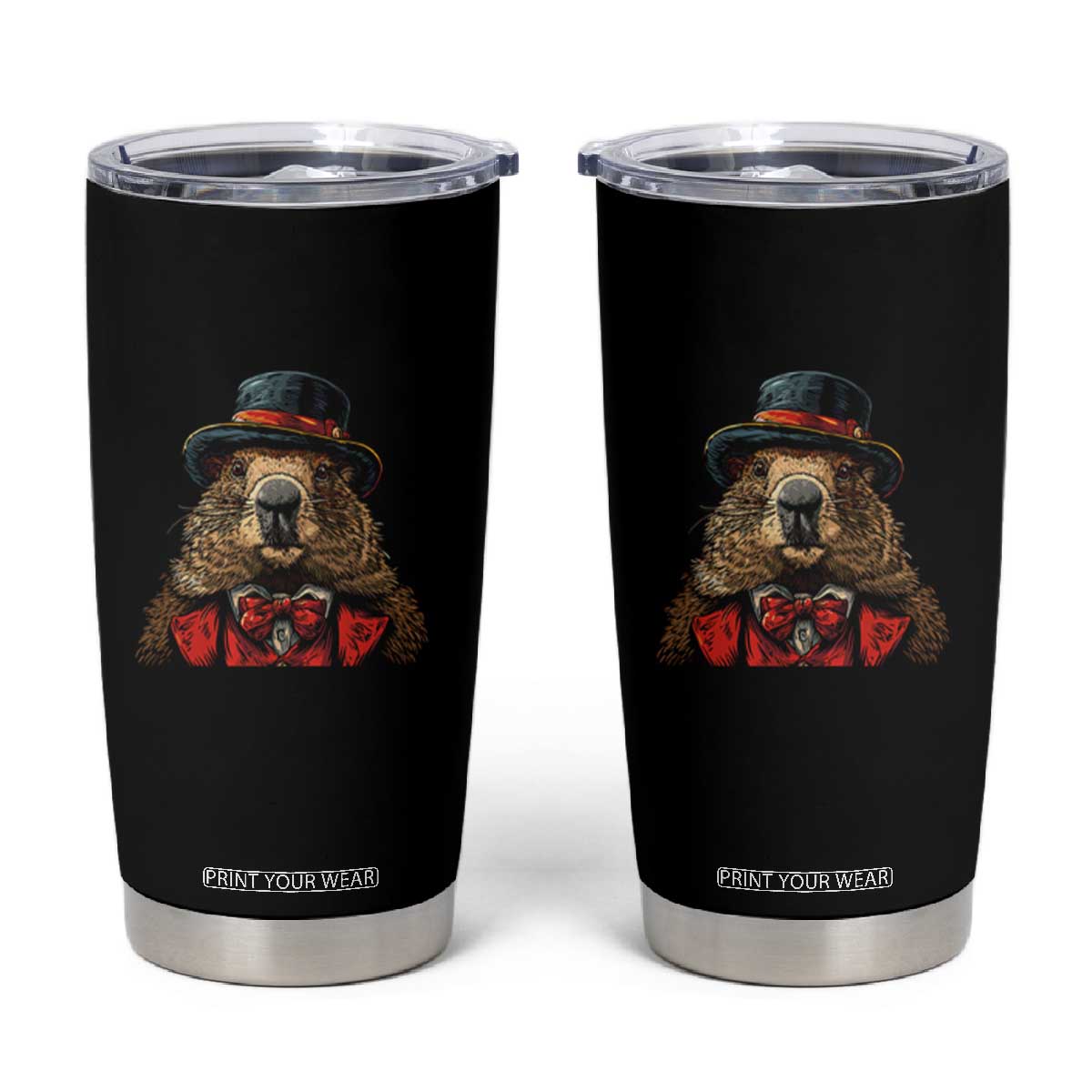 Cute Groundhog Tumbler Cup Woodchuck Day Animal Lover TS02 Black Print Your Wear