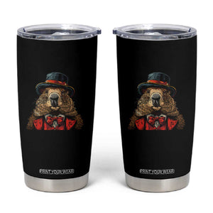 Cute Groundhog Tumbler Cup Woodchuck Day Animal Lover TS02 Black Print Your Wear