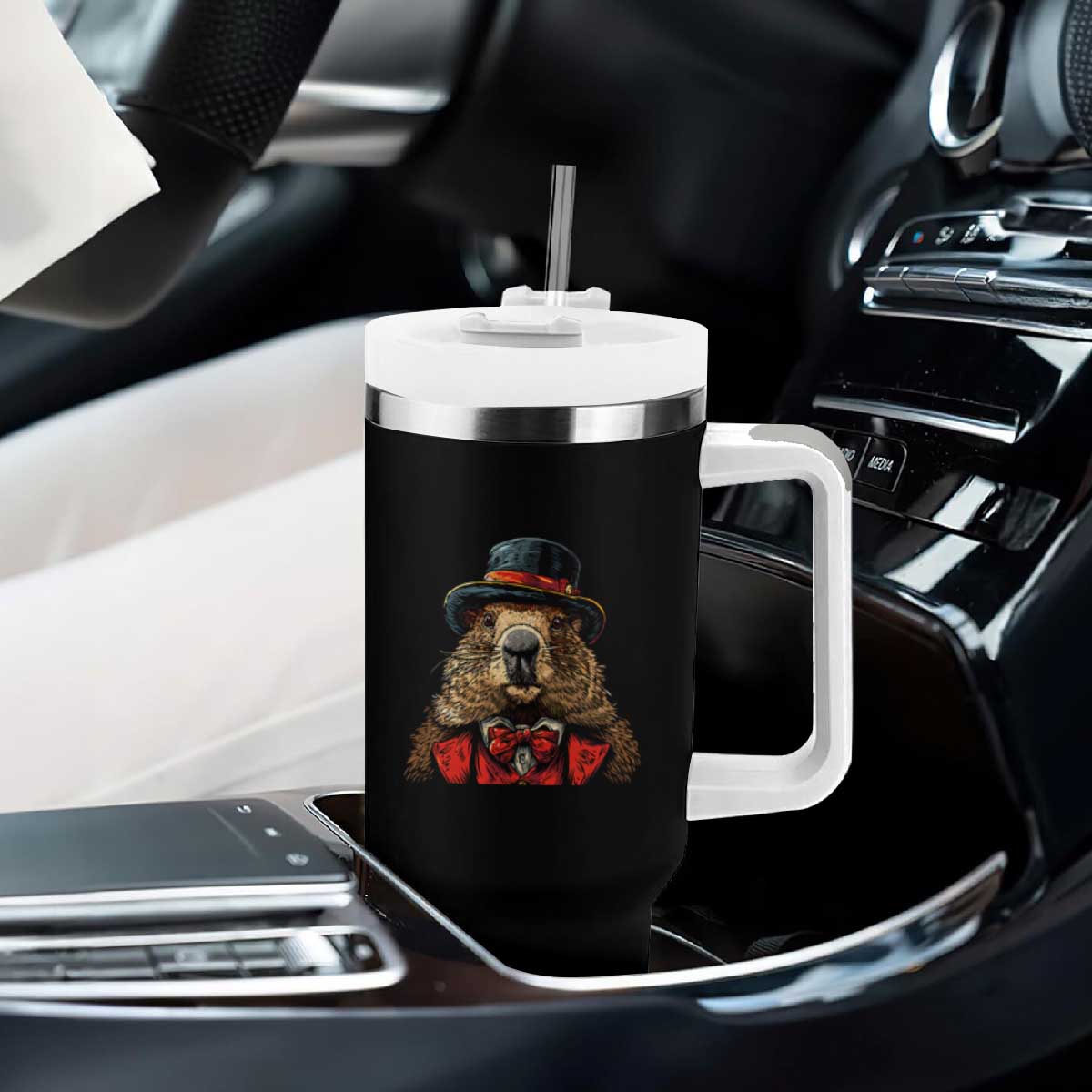 Cute Groundhog Tumbler With Handle Woodchuck Day Animal Lover TS02 Print Your Wear