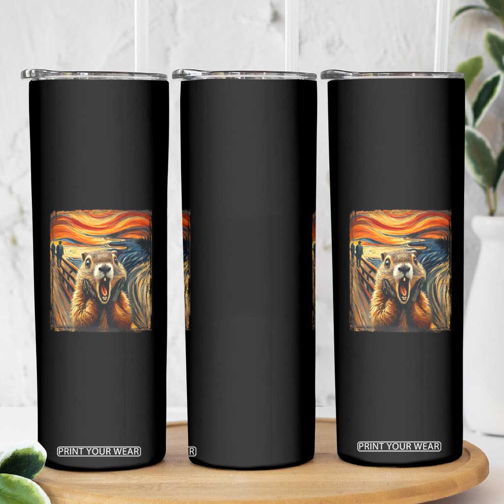 Funny Scream Groundhog Skinny Tumbler Woddchuck Day TS02 Print Your Wear