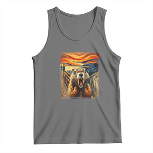 Funny Scream Groundhog Tank Top Woddchuck Day TS02 Black Heather Print Your Wear