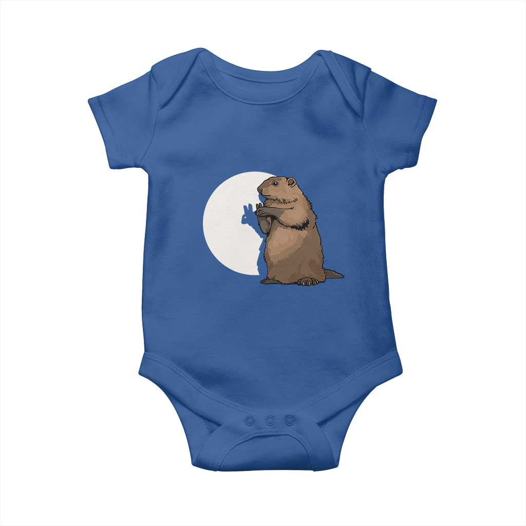 Groundhog Shadow Meteorlogy Baby Onesie Woodchuck Puppet Funny Gift TS02 Royal Blue Print Your Wear