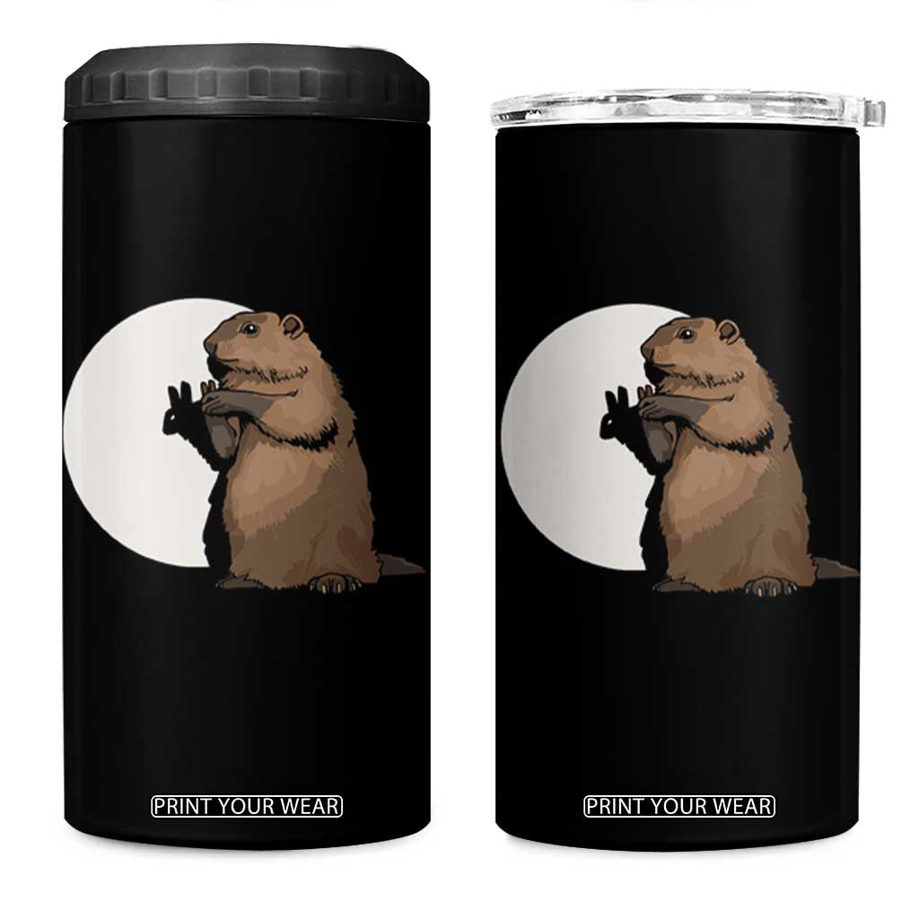 Groundhog Shadow Meteorlogy 4 in 1 Can Cooler Tumbler Woodchuck Puppet Funny Gift TS02 One Size: 16 oz Black Print Your Wear