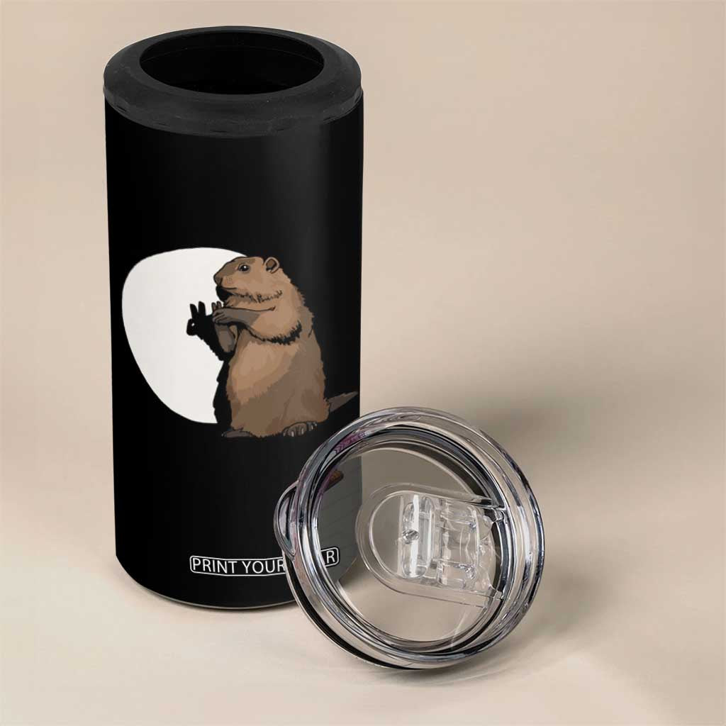 Groundhog Shadow Meteorlogy 4 in 1 Can Cooler Tumbler Woodchuck Puppet Funny Gift TS02 Print Your Wear