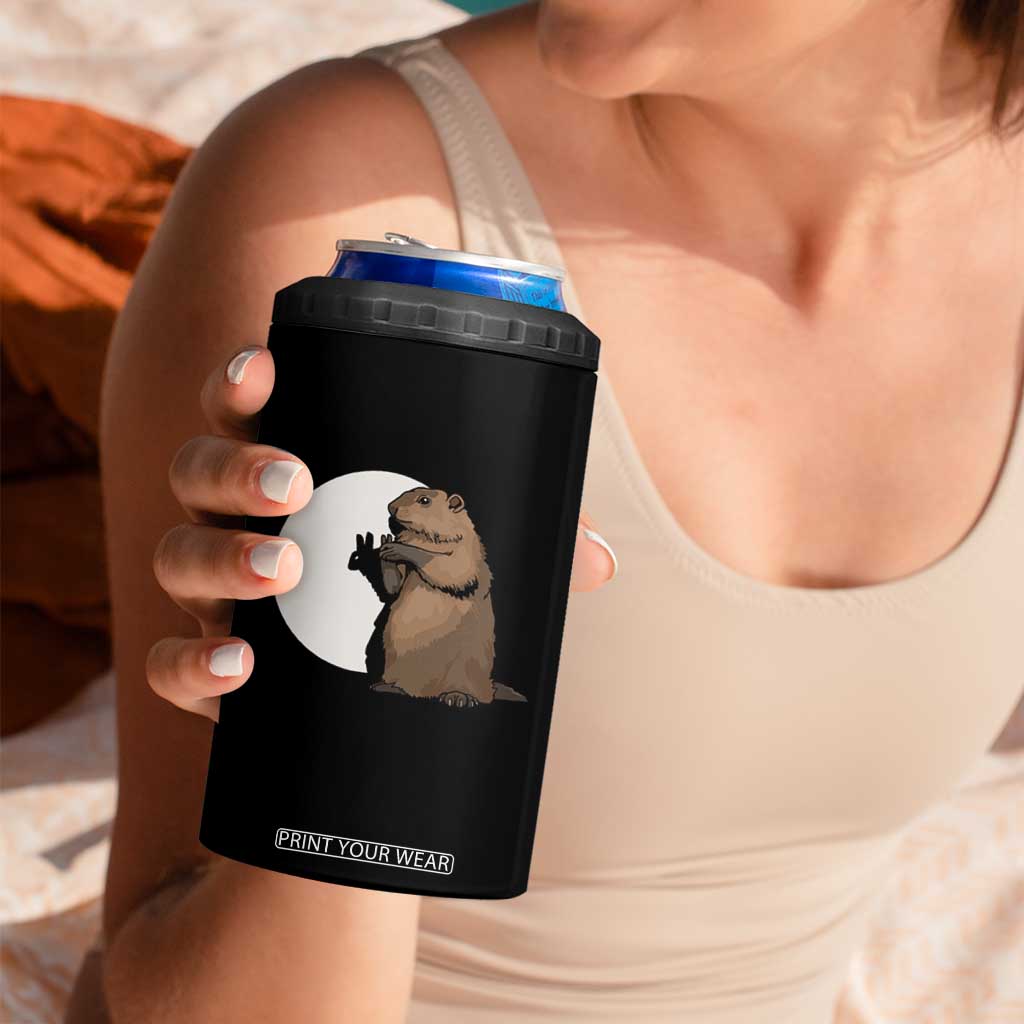 Groundhog Shadow Meteorlogy 4 in 1 Can Cooler Tumbler Woodchuck Puppet Funny Gift TS02 Print Your Wear