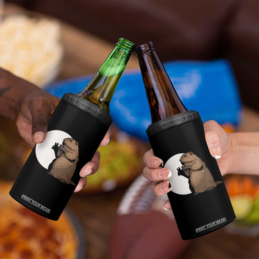 Groundhog Shadow Meteorlogy 4 in 1 Can Cooler Tumbler Woodchuck Puppet Funny Gift TS02 Print Your Wear