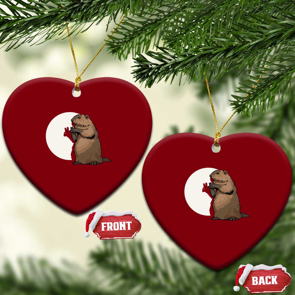 Groundhog Shadow Meteorlogy Ceramic Ornament Woodchuck Puppet Funny Gift TS02 Print Your Wear