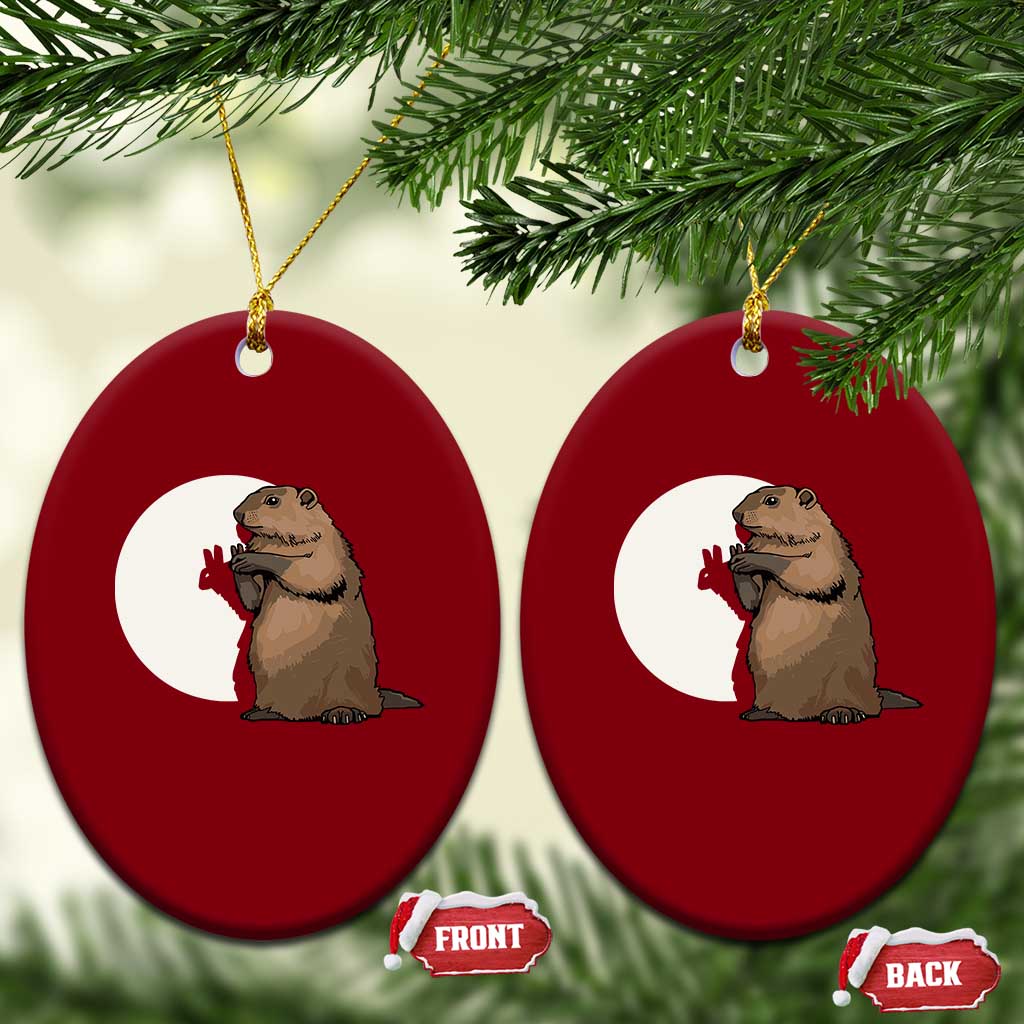Groundhog Shadow Meteorlogy Ceramic Ornament Woodchuck Puppet Funny Gift TS02 Print Your Wear