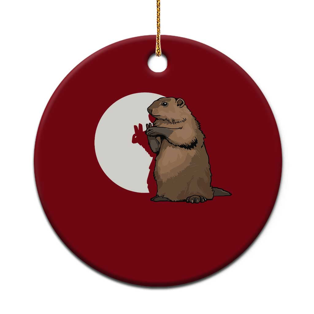 Groundhog Shadow Meteorlogy Ceramic Ornament Woodchuck Puppet Funny Gift TS02 1pc Red Print Your Wear