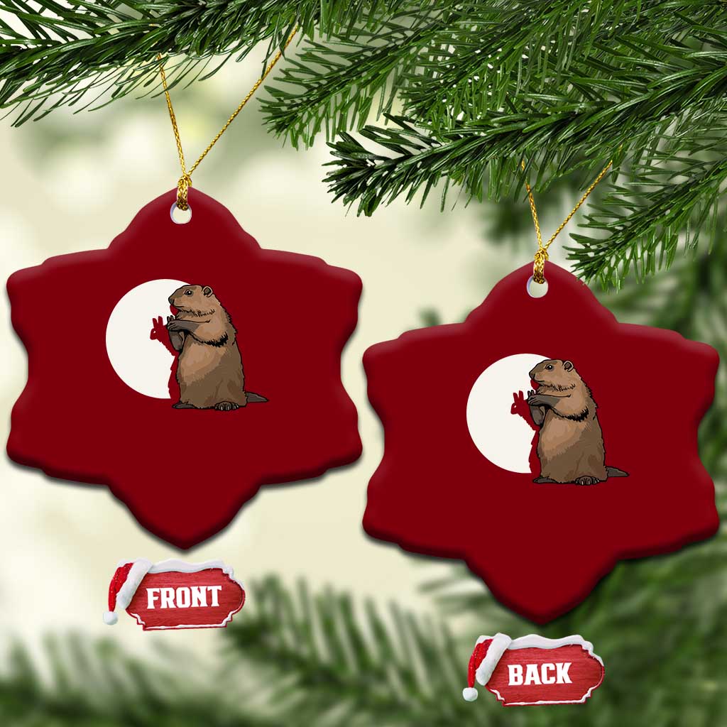 Groundhog Shadow Meteorlogy Ceramic Ornament Woodchuck Puppet Funny Gift TS02 Print Your Wear