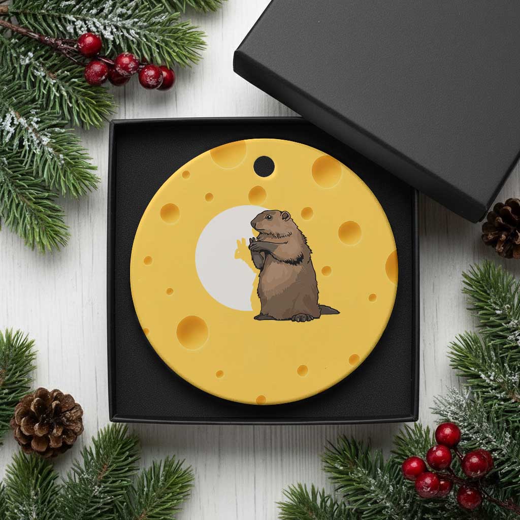 Groundhog Shadow Meteorlogy Ceramic Ornament Woodchuck Puppet Funny Gift TS02 1pc Yellow Cheese Print Your Wear