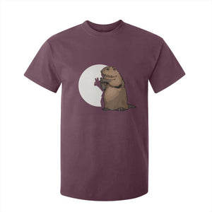 Groundhog Shadow Meteorlogy T Shirt For Kid Woodchuck Puppet Funny Gift TS02 Maroon Print Your Wear