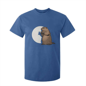 Groundhog Shadow Meteorlogy T Shirt For Kid Woodchuck Puppet Funny Gift TS02 Royal Blue Print Your Wear