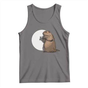 Groundhog Shadow Meteorlogy Tank Top Woodchuck Puppet Funny Gift TS02 Deep Heather Print Your Wear