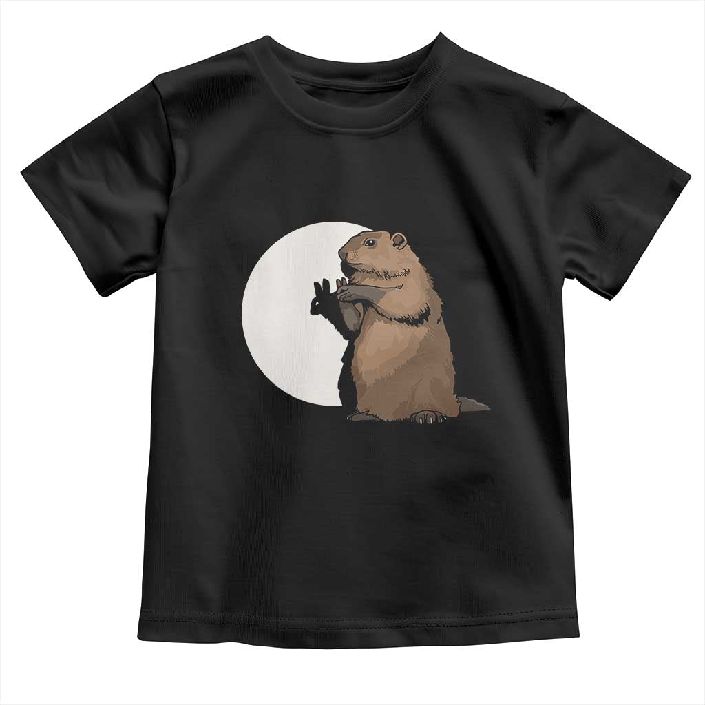 Groundhog Shadow Meteorlogy Toddler T Shirt Woodchuck Puppet Funny Gift TS02 Black Print Your Wear