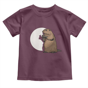 Groundhog Shadow Meteorlogy Toddler T Shirt Woodchuck Puppet Funny Gift TS02 Maroon Print Your Wear