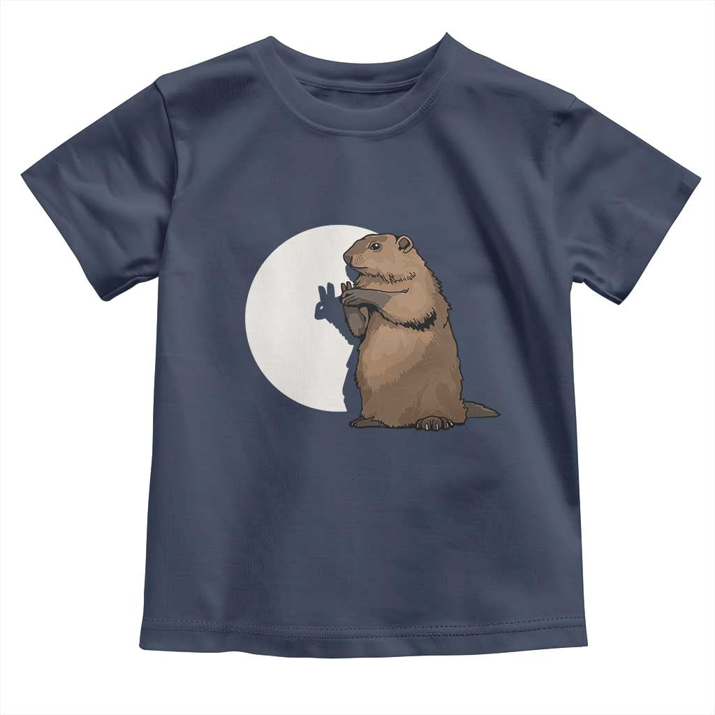 Groundhog Shadow Meteorlogy Toddler T Shirt Woodchuck Puppet Funny Gift TS02 Navy Print Your Wear
