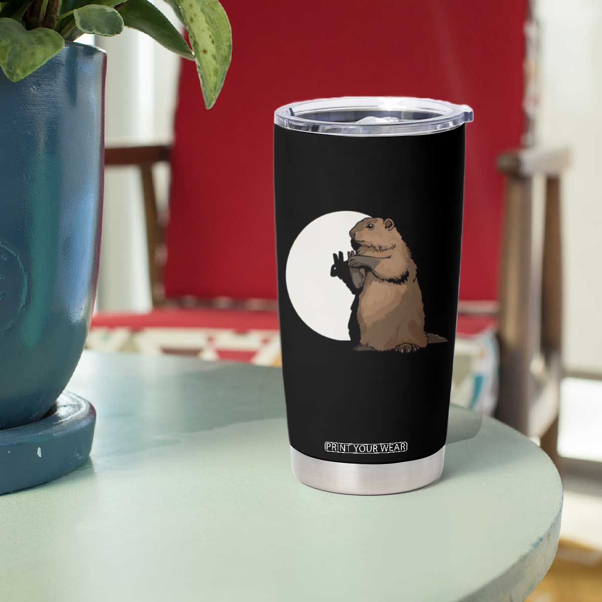 Groundhog Shadow Meteorlogy Tumbler Cup Woodchuck Puppet Funny Gift TS02 Print Your Wear