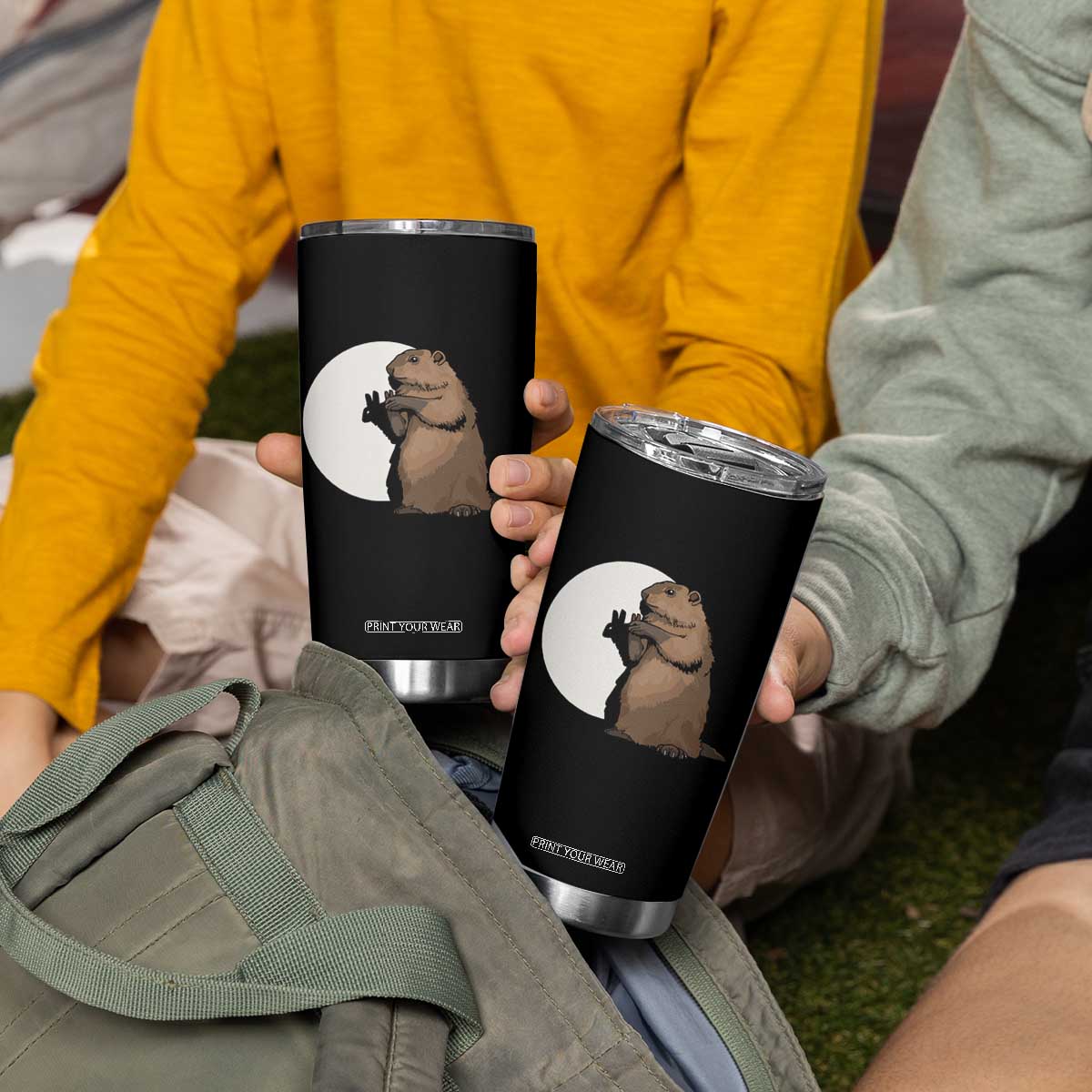 Groundhog Shadow Meteorlogy Tumbler Cup Woodchuck Puppet Funny Gift TS02 Print Your Wear