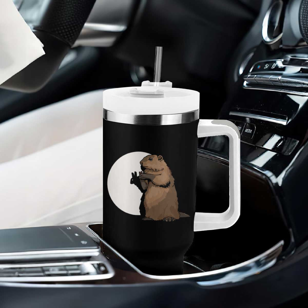 Groundhog Shadow Meteorlogy Tumbler With Handle Woodchuck Puppet Funny Gift TS02 Print Your Wear