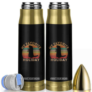 Groundhog Day Bullet Tumbler My Favorite Holiday Ground Hog Shadow Retro Sunset TS02 Black Print Your Wear
