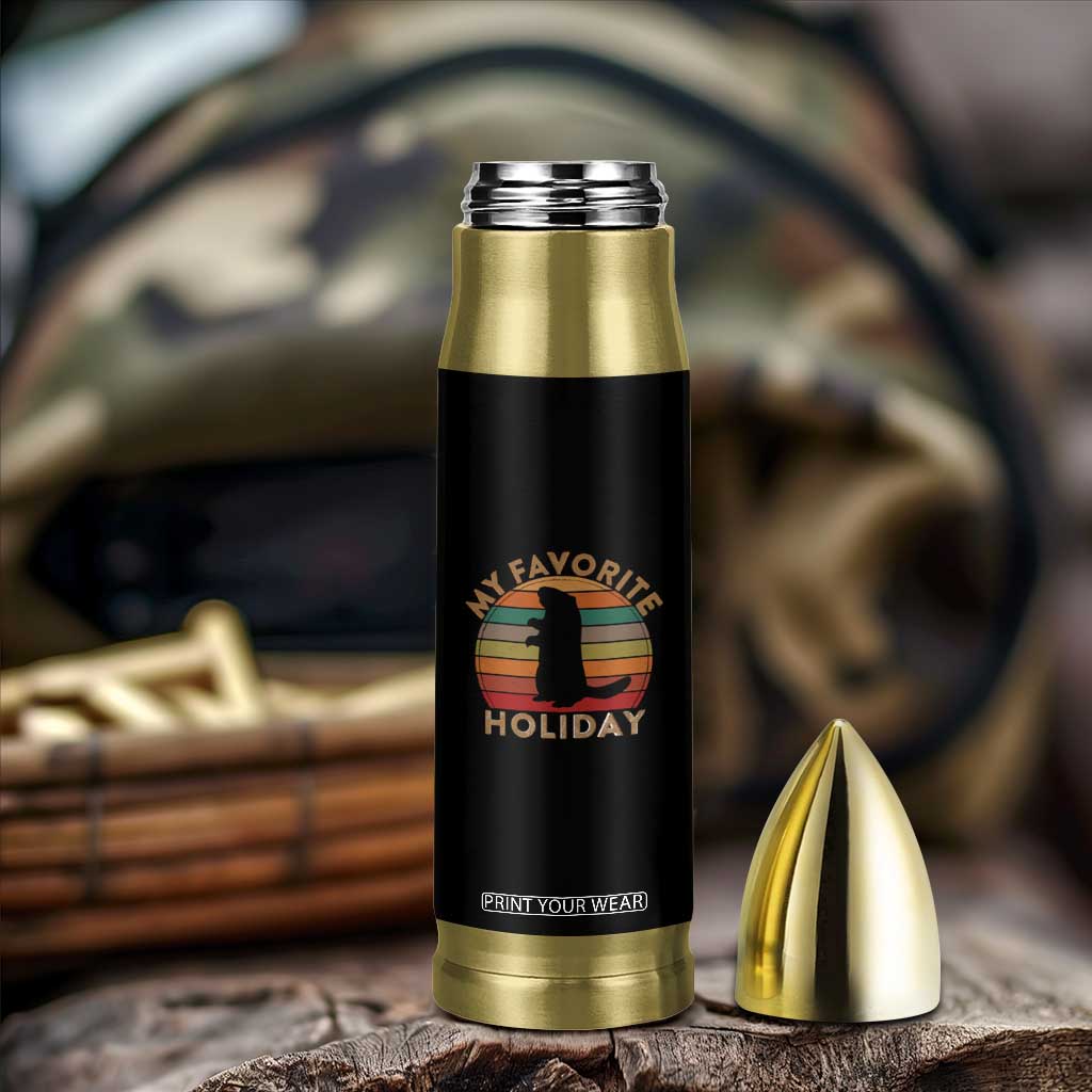Groundhog Day Bullet Tumbler My Favorite Holiday Ground Hog Shadow Retro Sunset TS02 Print Your Wear