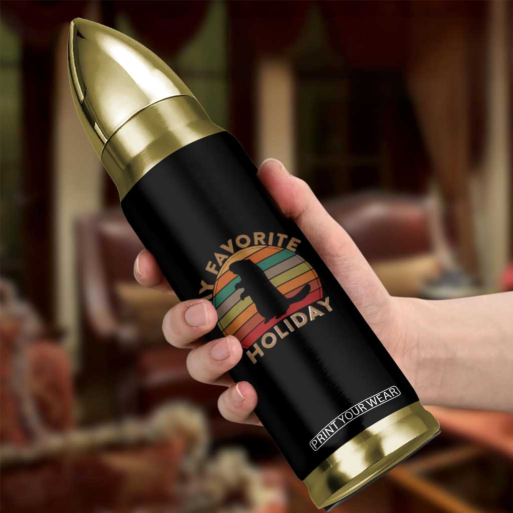Groundhog Day Bullet Tumbler My Favorite Holiday Ground Hog Shadow Retro Sunset TS02 Print Your Wear