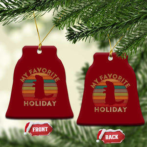 Groundhog Day Ceramic Ornament My Favorite Holiday Ground Hog Shadow Retro Sunset TS02 Print Your Wear