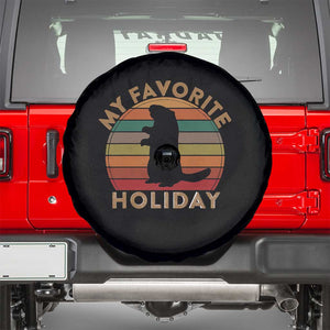 Groundhog Day Spare Tire Cover My Favorite Holiday Ground Hog Shadow Retro Sunset TS02 Black Print Your Wear