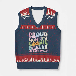 Scout Girl Mom V-Neck Knit Sweater Vest Proud Mom Of A Cookie Dealer Troop Leader Family Matching TS02 Navy Red Print Your Wear